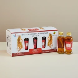 Nước hồng sâm Hàn Quốc chính hãng Kang's Food hộp 10 chai có củ sâm tươi