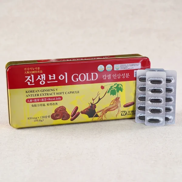 Viên sâm nhung linh chi Hàn Quốc Gold hộp 120 viên Dongwon