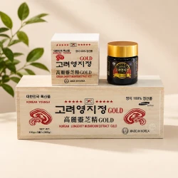 Cao linh chi sao đỏ Hàn Quốc Gold hộp gỗ 3 lọ x 120g