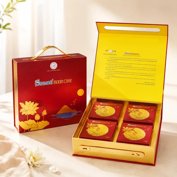 Bánh trung thu Yến Sào thập cẩm hộp 4 bánh x 200gr