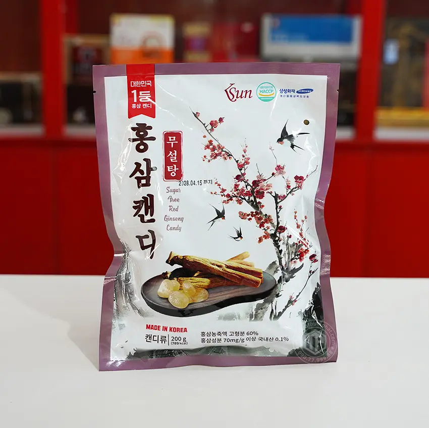 Kẹo sâm Hàn Quốc không đường 200g Kẹo sâm Hàn Quốc không đường 200g