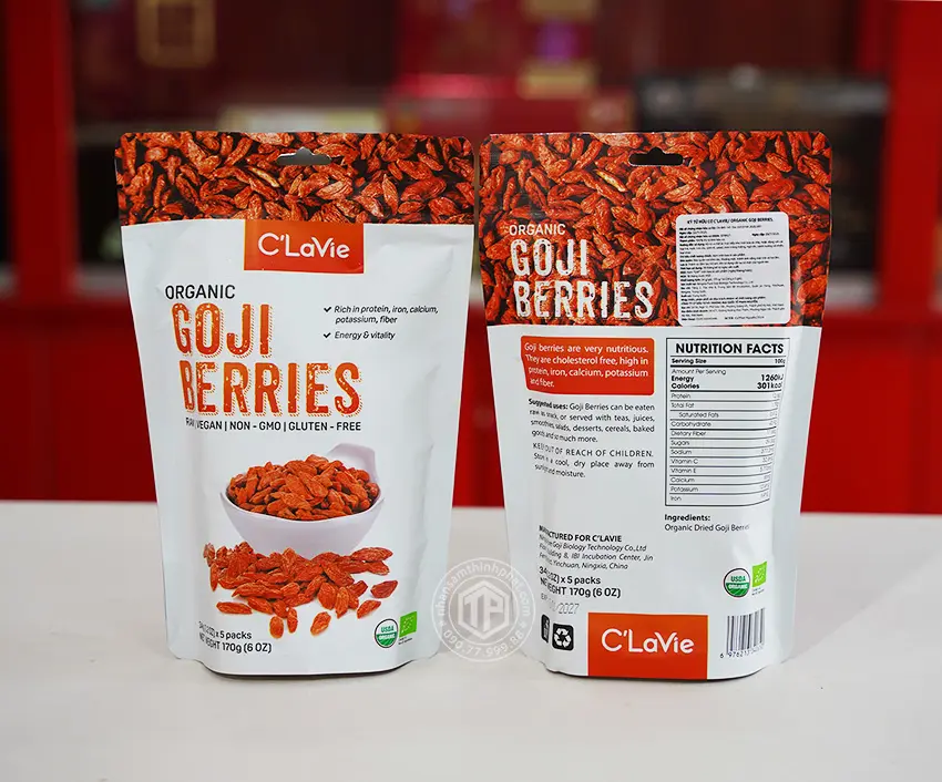 Kỷ tử hữu cơ Goji Berries túi 170g Kỷ tử hữu cơ Goji Berries túi 170g
