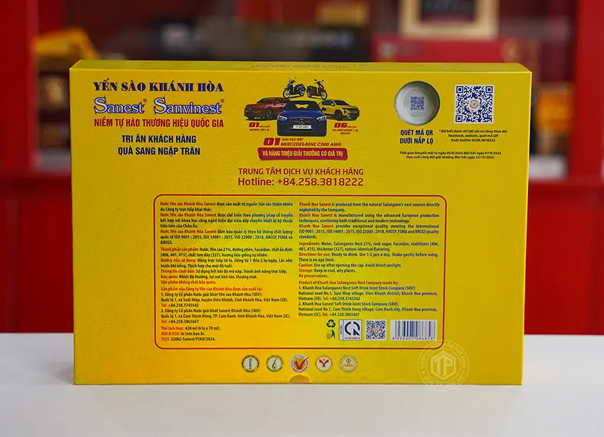 Yến Sào Sanest Khánh Hòa hộp 6 lọ