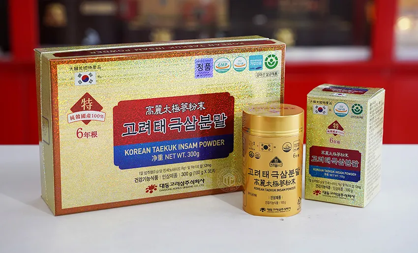 Bột thái cực sâm Hàn Quốc Daedong hộp 3 lọ x 100g Bột thái cực sâm Hàn Quốc Daedong hộp 3 lọ x 100g
