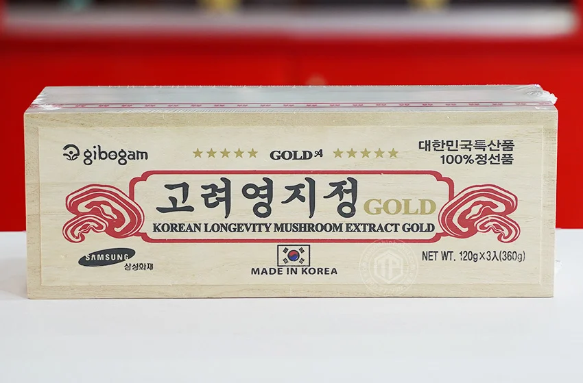 Cao linh chi Hàn Quốc sao vàng Gold hộp gỗ 3 lọ x 120g