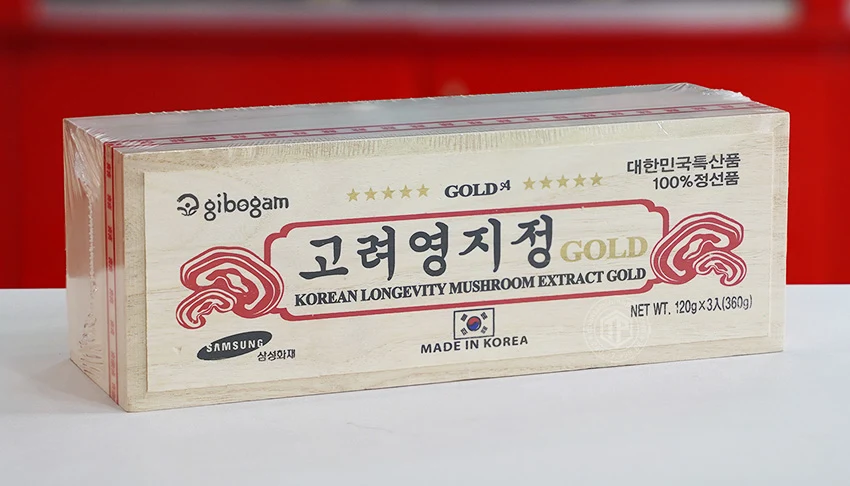 Cao linh chi Hàn Quốc sao vàng Gold hộp gỗ 3 lọ x 120g