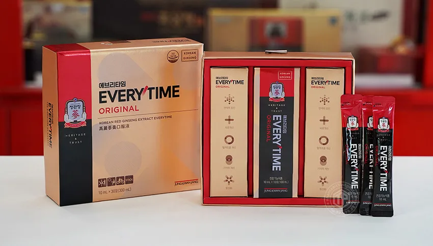 Nước hồng sâm Everytime Hậu Duệ Mặt Trời KGC hộp 30 gói x 10ml cao cấp