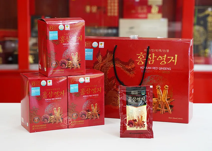 Nước hồng sâm linh chi Hàn Quốc chính hãng Pocheon