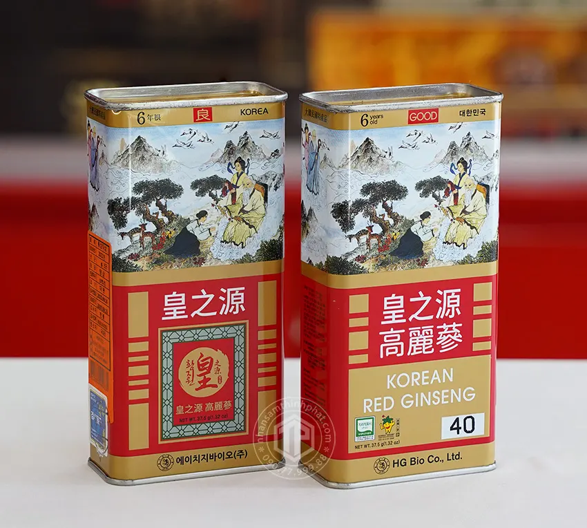 Hồng sâm củ khô hộp thiếc HG Bio 37.5g Hồng sâm củ khô hộp thiếc HG Bio 37.5g