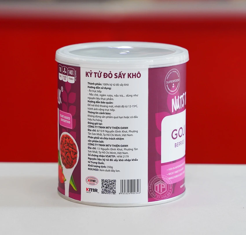 Kỷ tử sấy khô Goji Berries lon 350g Kỷ tử sấy khô Goji Berries lon 350g